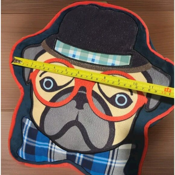 Pug Throw Pillow Men in Black Dog in Red Glass - Picture 6 of 6